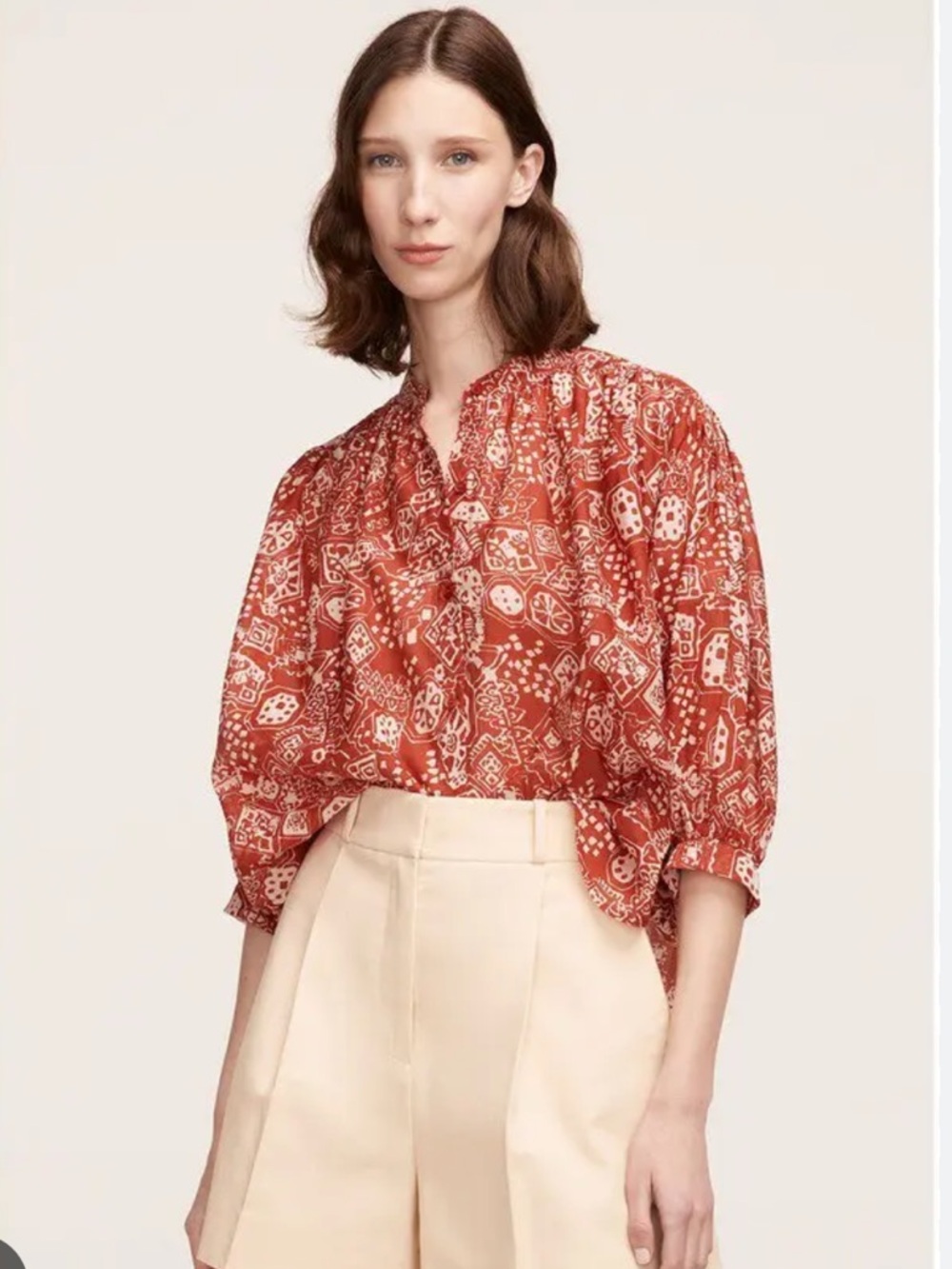 Rebecca Taylor Labyrinth Button Blouse